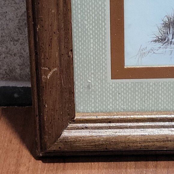 Framed Wildlife Print Duck Geese Water Artist Signed Anni Moller 1968 Wall Art - Picture 10 of 12